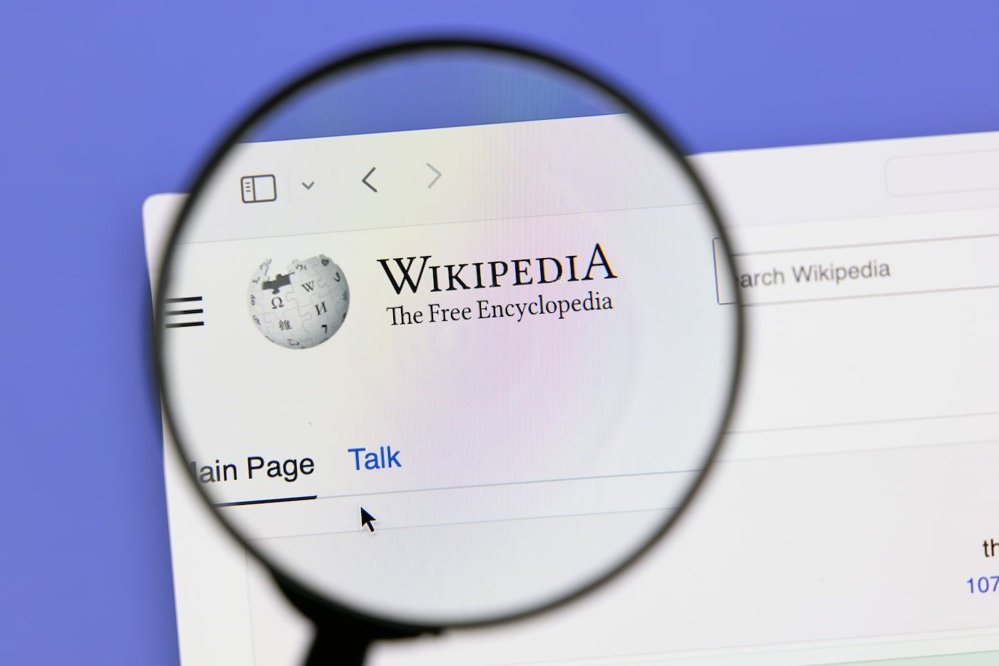 Bild von der Wikipediaseite mit einer Lupe